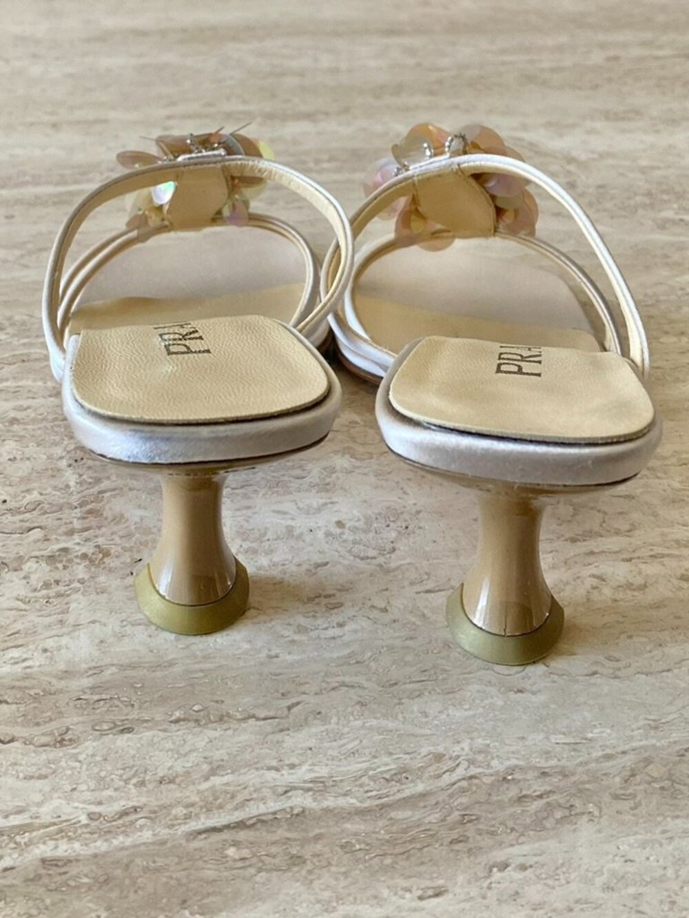 Vintage Prada Paillette Mule Sandal Heels - Picture 8 of 11